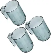 MERRYHAPY 3pcs Modern Bathroom Tumbler Cups Multi Functional Portable Toothbrush Holders Sturdy Reusable Plastic for Rinsing Brushing Household Travel Use Elegant Design Transparent