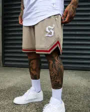 [SAINT MORTA] Saint Morta Envogue All-star Basketball Shorts Stone/red - Size XL XL Stone/Red