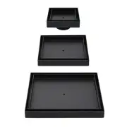 Matt Black Small Smart Square Tile Insert Floor Drain Shower Grate Waste Outlet