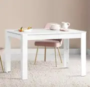 Dining Table Seats 4 to 6 Wooden Kitchen Tables White 120cm Restaurant Cafe