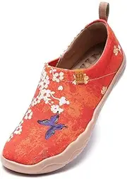 [UIN] Women's Fashion Floral Art Sneaker Painted Canvas Slip-On Ladies Travel Shoes