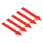 5x1.2" Arrow Sticker Directional Sign PVC Adhesive Floor Decal, Red 30Pcs