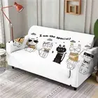 Cat's Cold Trap Sky Stretch Sofa Cover Lounge Couch Slipcover Recliner Protector