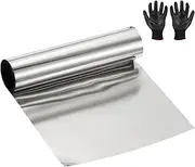 Stainless Steel Roll Metal Stainless Flashing Foil Plate, 0.02 x 100 x 1000mm (0.02mm) Thickness Fit for DIY Crafts Electrical Repair - Cylinder(1 Pack, Silver)