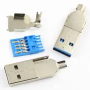 5Pcs USB 3.0 A Male 9 Pin 9P Three Types Plug Solder Connector PCB Jack Socket