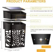 Nawtor New SET 4 Outdoor Solar Wall Fence Deck LED Light Waterproof Warm White