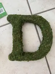 Natural Moss Foam Crafting Decorative DIY Monogram Letter D