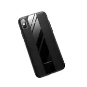 2Pcs Shockproof Litchi Texture + Glass Case For Iphone Xs / X(Black)