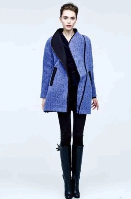 $278 NWT NIC + ZOE SzS WOOL BLEND TAPESTRY ASYMMETRICAL ZIP COAT JACKET MULTI