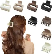 Pack of 8 Small Hair Clips, 4 cm, Ponytail Clip, Hair Accessories for Women and Girls, Hair Claw Clips with Wide Handle, Mat, Matte Hair Clips