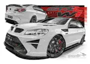 HSV GTSR W1 HERON WHITE A2 FRAMED PRINT