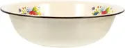 ABOOFAN Enamel Mixing Bowl Vintage Flower Dough Making Basin Food Dinner Plates Face Washing Basin Salad Serving Bowl Soup Bowl for Kitchen