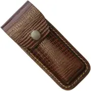 Folding Knife Belt Sheath - Lizard Pattern Leather 5.25"(13.34CM) Knives/LthMan.