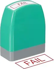 uxcell Fail Notice Stamp Self Inking, Red Ink Refillable Office Business Stamp Pre Inked Stamper, Green