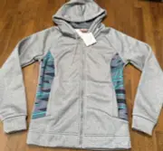 NEW Puma Essential Gym Graphic Jacket Gray Green Running Hood sz Small Msrp $60
