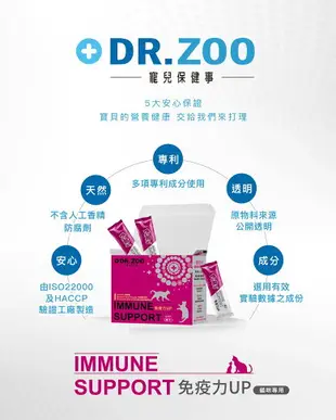 【DR.ZOO】免疫力UP保健品 1gx30入 寵物免疫保健 免疫力 貓免疫 寵物保健 貓用保健品 天然 台灣製造