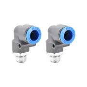 Elbow Push to Connect Air Fittings 12mm Tube OD X 1/4PT Male Thread Grey 2Pcs