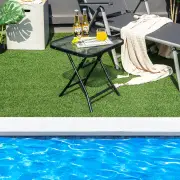 CostwayFolding Coffee Table with Tempered Glass Tabletop
