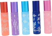 LALADEFIEE 10ml Essential Oil Roller Bottles 5pcs Glass Roller Bottles Essential Oil Container Set Leakproof for Travel