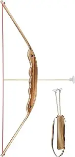 GERILEO Wooden Bamboo Play Arch with Arrow Holder for Boys and Girls Target Training Toys