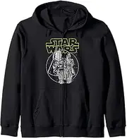 [STAR WARS] Darth Vader C-3PO R2-D2 Line Art Zip Hoodie