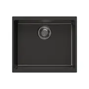 ACA 530 x 460 x 200mm Black Single Bowl Granite Kitchen Laundry Sink Top/Flush/Under Mount