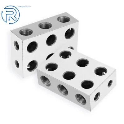123 Blocks 1-2-3 Matched Pair With 11 Holes Precision 0.0002" Hardened New