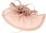 [FOMIYES] Mesh Head Flower Hair Accessories Elegant Wedding Tops Hat for Photography Masquerade Balls Pink