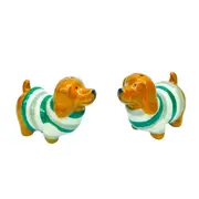 2pc Urban Dog Salt & Pepper Shakers Set Container Ceramic 6x9cm Brown/Sage
