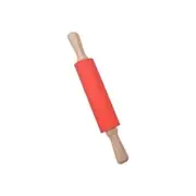 Silicone Rolling Pin Non Stick Surface,Rolling Pins For Baking With Wooden Red
