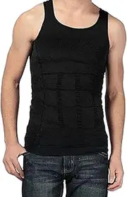 Tight Compression Shirt for Mens, Sleeveless Body Shaping Undershirt Sports Workout Shapewear Tops for Body Slimming