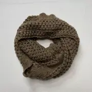 Howards Womens Infinity Scarf Brown Crochet Loose Knit Sequin Detail NEW
