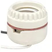 (20)-Leviton Keyless Medium Base White Porcelain Lamp Socket 019-8101