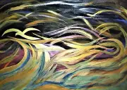 PAINTING,TITLED;'OUT OF THE TEMPEST...HOPE!',MIXED MEDIA,CANVAS BOARD-FREE SHIP!