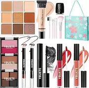 YBUETE Makeup Kit for Teens Girls Women, Portable Travel Makeup Present Set for Beginners & Professionals, Cosmetic Bundle Include Foundation Eyeshadow Palette Lipstick Eyeliner Mascara