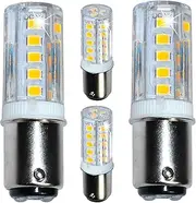HQRP 4-Pack Navigation and Anchor Light Ba15d Bayonet Base 24LEDs Dual Contact SMD LED Bulb Warm White 12-24 Volt DC