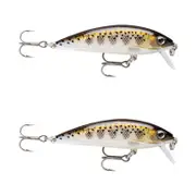 2x Rapala 5cm X Rap Countdown Sinking Minnow Fishing Lures - Muddler