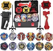 BeyGyro 12-in-1 Battle Gyroscope, Bi-Directional Transmitter for 2 Sets, Portable Plastic Storage Box
