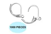 1000 Pack Earrings Silver Backing Leverback Ear Hooks Clasp Findings Bulk