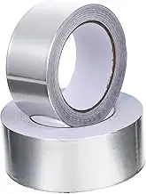 2 Rolls Heat Resistant Aluminum Foil Tape Waterproof Tape for Kitchen Electronics Ac Unit Silver Color