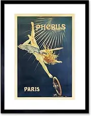Ad Phebus Wheel Tyre Angel Fairy Vintage Retro Paris Framed Wall Art Print