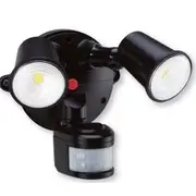 Housewatch 20W Twin LED Black Outdoor Spotlight with Sensor