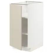 METOD base cabinet with shelves, white/Havstorp beige, 40x60x80 cm