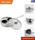 Timeless Stainless Steel Egg Poacher - Effortlessly Poach 2 Eggs for Brunch