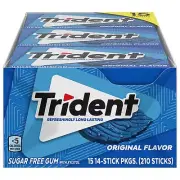 Trident Original Flavor Sugar-Free Gum 15 pk.-14 STICKS TOTAL 210 STICKS