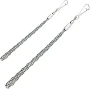 2pcs Eye Mesh Cable Grip Puller Galvanizing Cable Pulling Sock Grip Puller Rope Wire Sock Wire Grip
