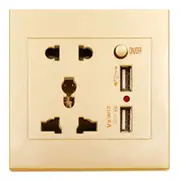 110V-250V Dual USB Wall Socket Switch Charger Power Adapter Plug Outlet Panel