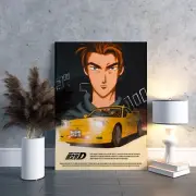 Initial D - Keisuke Takahashi FD3S RX-7 REDSUNS Canvas 12x16 inch Framed LIM ed.