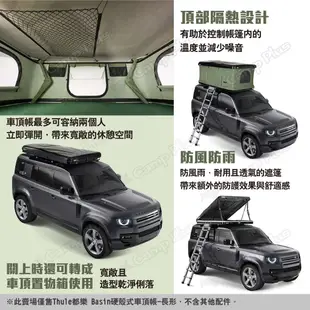 【Thule 都樂】Basin硬殼式車頂帳 長形 901017 黑色 2人帳 雙人帳 車頂帳篷 車宿 露營 悠遊戶外