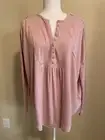 Free People Women's Long Sleeve Waffle Knit Tunic Top in Pearl Mauve Size XS